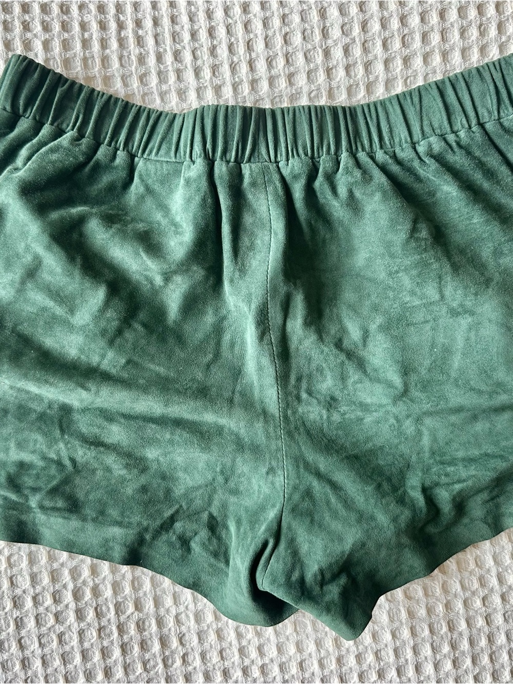 HM Genuine Leather Suede Green Shorts - Picture 7 of 7